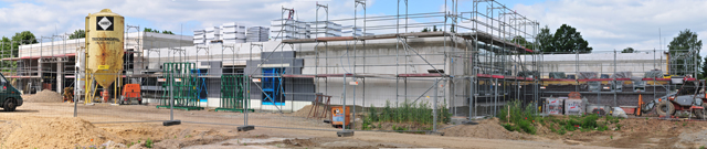 Seitenansicht des Neubaus, Bild von 13.06.2009