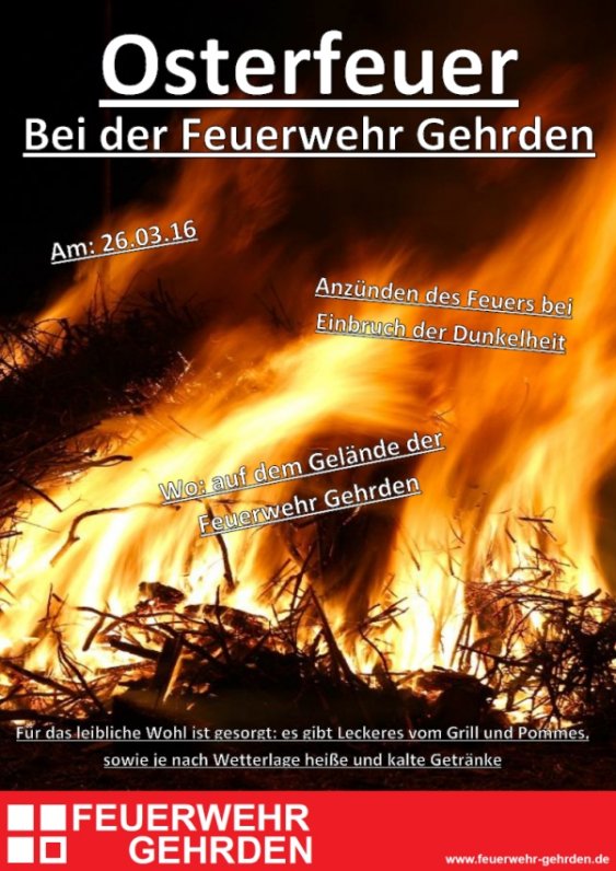 Bekanntmachung Osterfeuer 2016