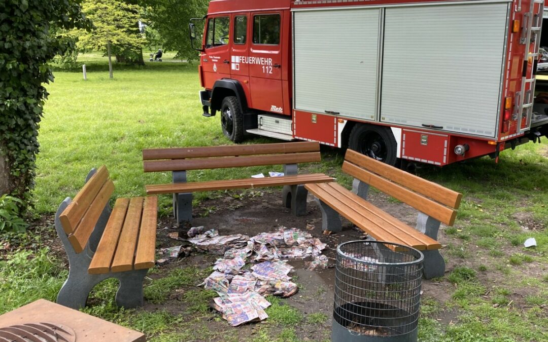 Feuer – brennender Mülleimer