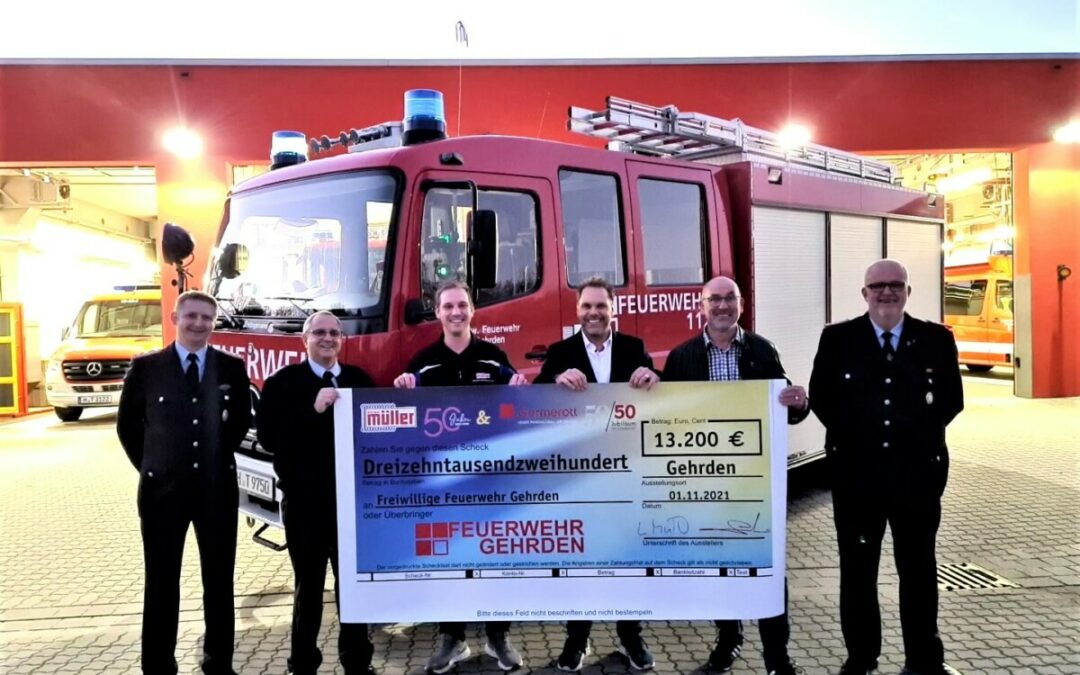 Handwerk hat goldenen Boden und gute Ideen. Große Spende für die Feuerwehren der Stadt Gehrden.