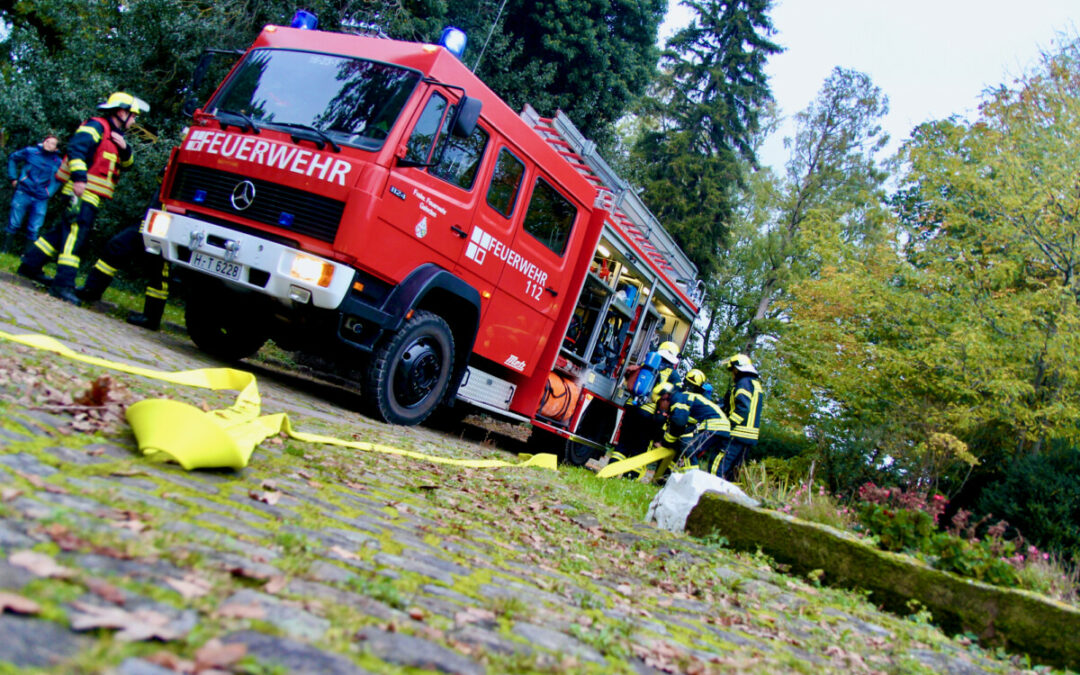 Alarmübung: Feuer auf dem Rittergut Lemmie